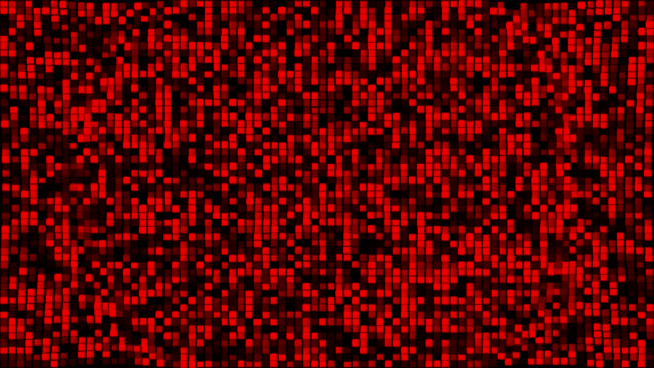 Abstract Cubes tech background Looped 3d Animation. Red gamma.