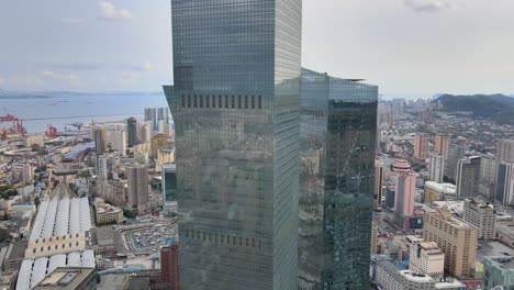 fotografía aérea del centro de la ciudad de dalian