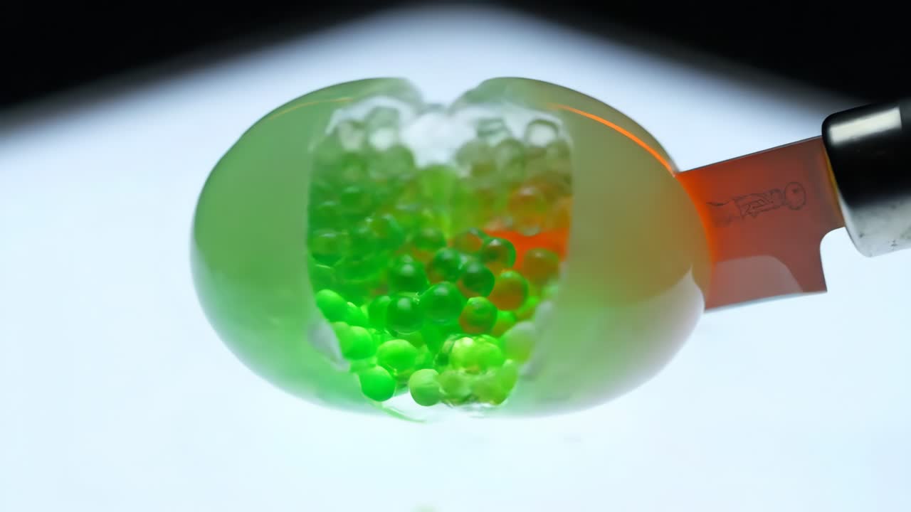 Cutting a translucent sphere