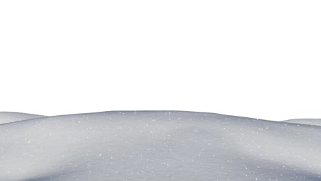 digital animation of snow falling over winter landscape against white background