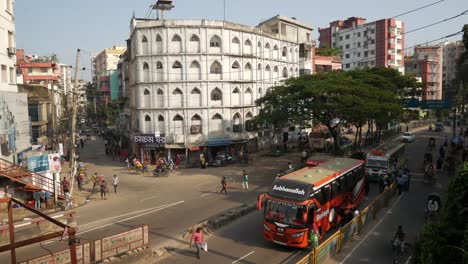 busy city street in bangladesh