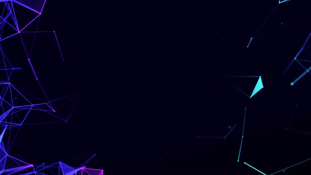 triángulos múltiples que se mueven contra un fondo negro