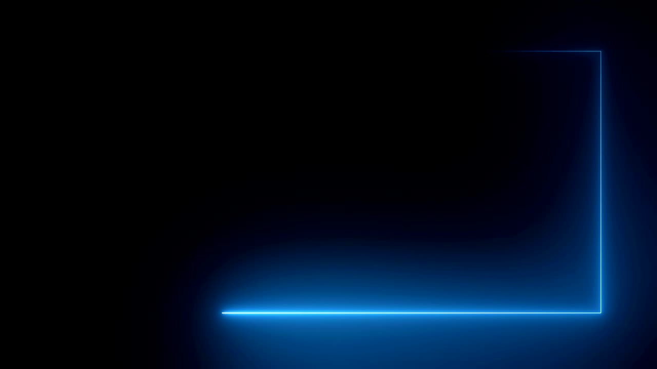 Abstract bright neon rectangular frame. Laser technological background design. looped