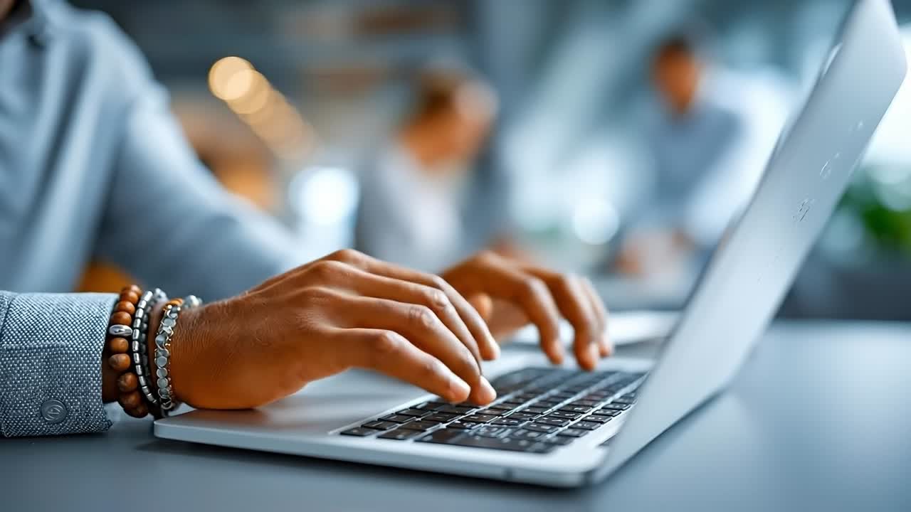una persona escribiendo en una computadora portátil en una mesa