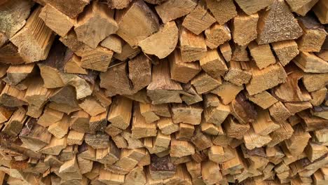 stack of wood carefully arranged to go through winter