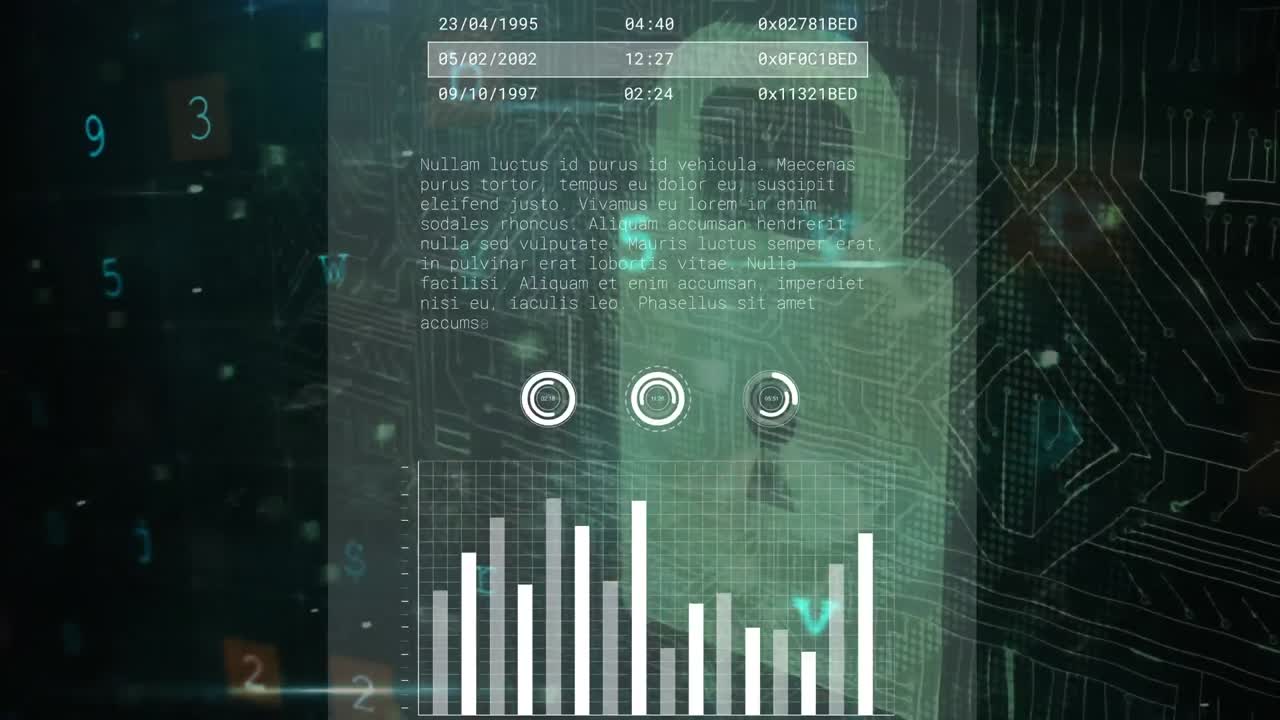 animación del procesamiento de datos a través de un candado