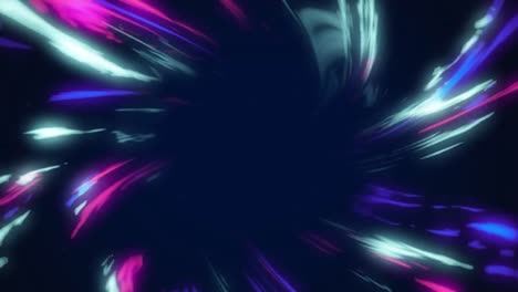 animación de rayos pulsantes rosados, verdes y azules que brillan moviéndose