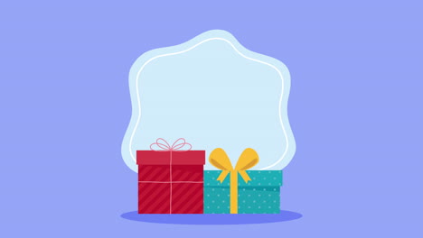 regalos y marco vacío