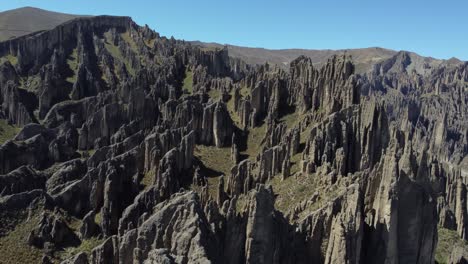 aerial view of unique geological rock formations in valle de las animas