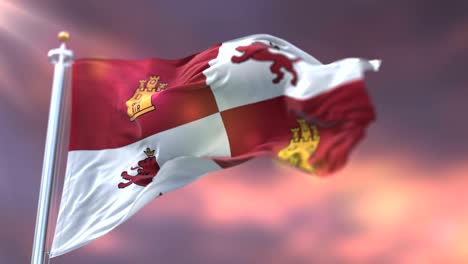 royal standard flag of spain  in columbus era - loop