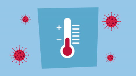 laser thermometer with covid19 particles