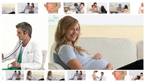 montaje de mujeres en diferentes momentos del embarazo