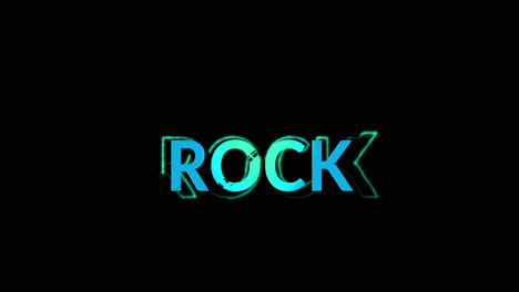 animation of rock text on black background