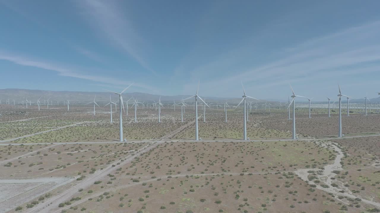 Aerial view of the San Gorgonio Wind Farm in California, United States