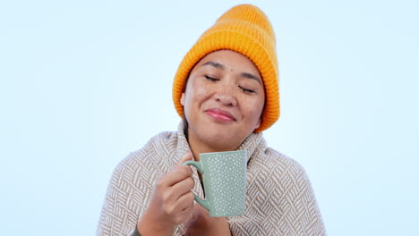drinking coffee, woman and relax with break