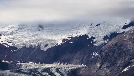 low clouds over johns hopkins glacier in alaska