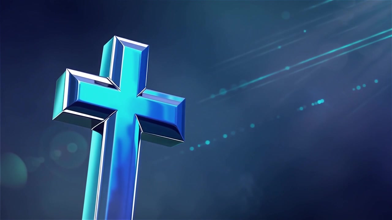 Croce Cristiana Luce Celestiale Sfondo per il Culto.