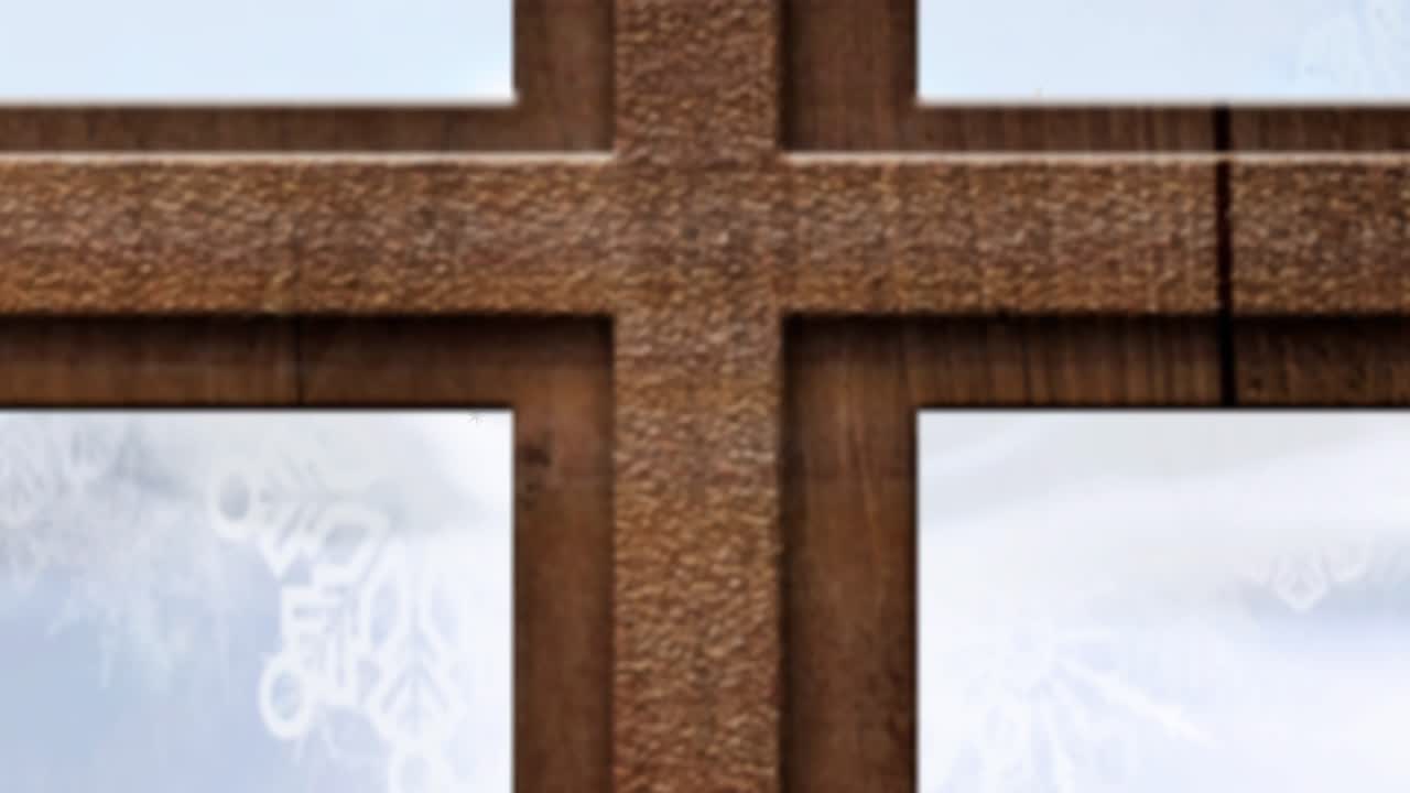 창문 을 통해 볼 수 있는 사 ⁇  과 함께  ⁇ 매 를 타고 있는 산타클로스 의 애니메이션