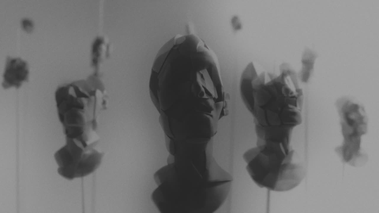 Broken mannequin head shells in xray