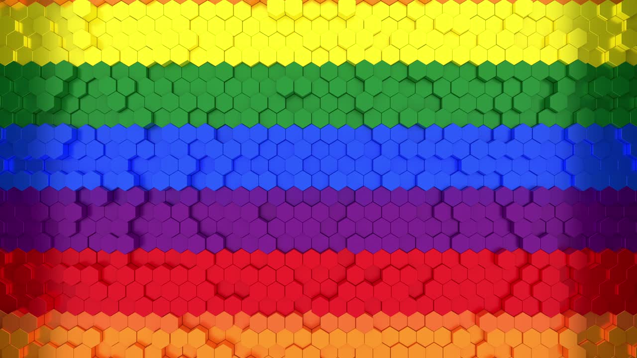 fondo animado de colores vibrantes en 3d con células de panal en movimiento aleatorio, bucle sin costuras.