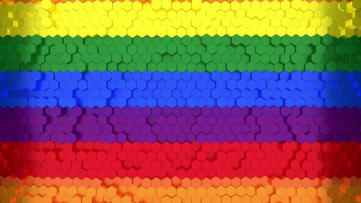 3d vibrant colored animated background with honeycomb cells random moving, seamless loop.