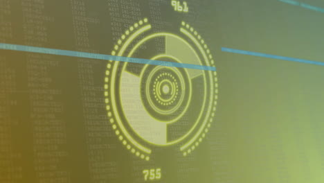 animation of scope scanning with data processing on black background