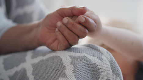 little girl holding hands with grandmother child showing compassion for granny enjoying love from granddaughter family support concept unrecognizable people 4k