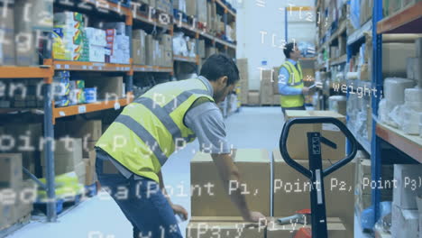 warehouse worker sealing a package