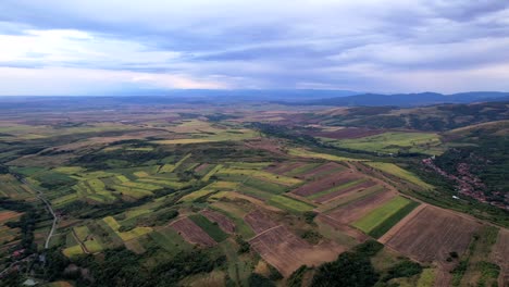 aerial, cluj area landscapes, farmlands, romania