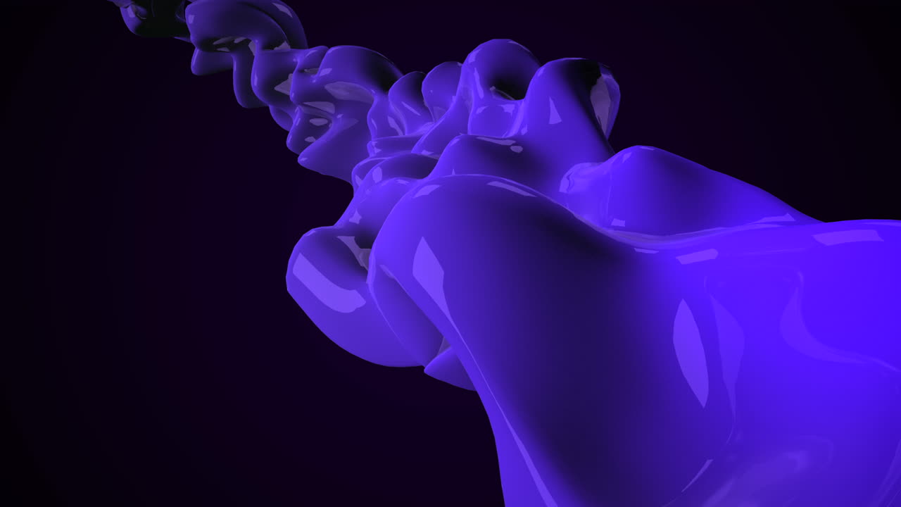 orbe líquido futurista azul sobre degradado negro