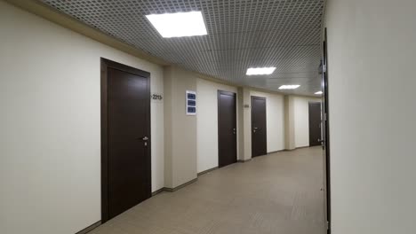 modern office corridor with room numbers