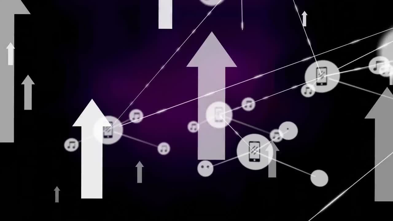 animación de la red de conexiones sobre fondo negro