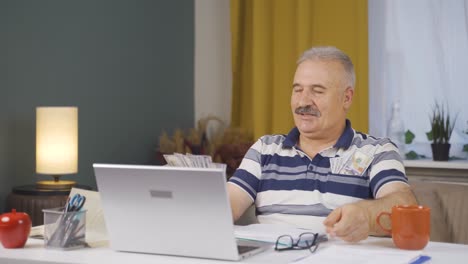 home office worker old man is rich.
