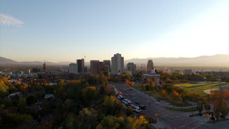 central downtown salt lake city with skyscrapers, utah