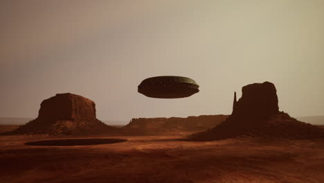 ufo over monument valley: an alien encounter in the desert