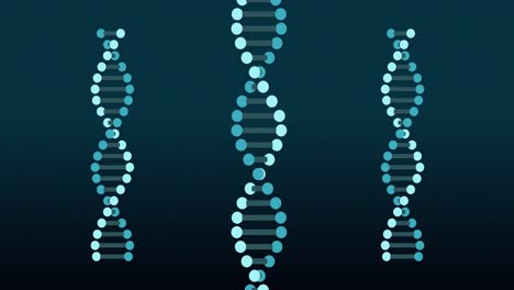 animation of dna strands over black background