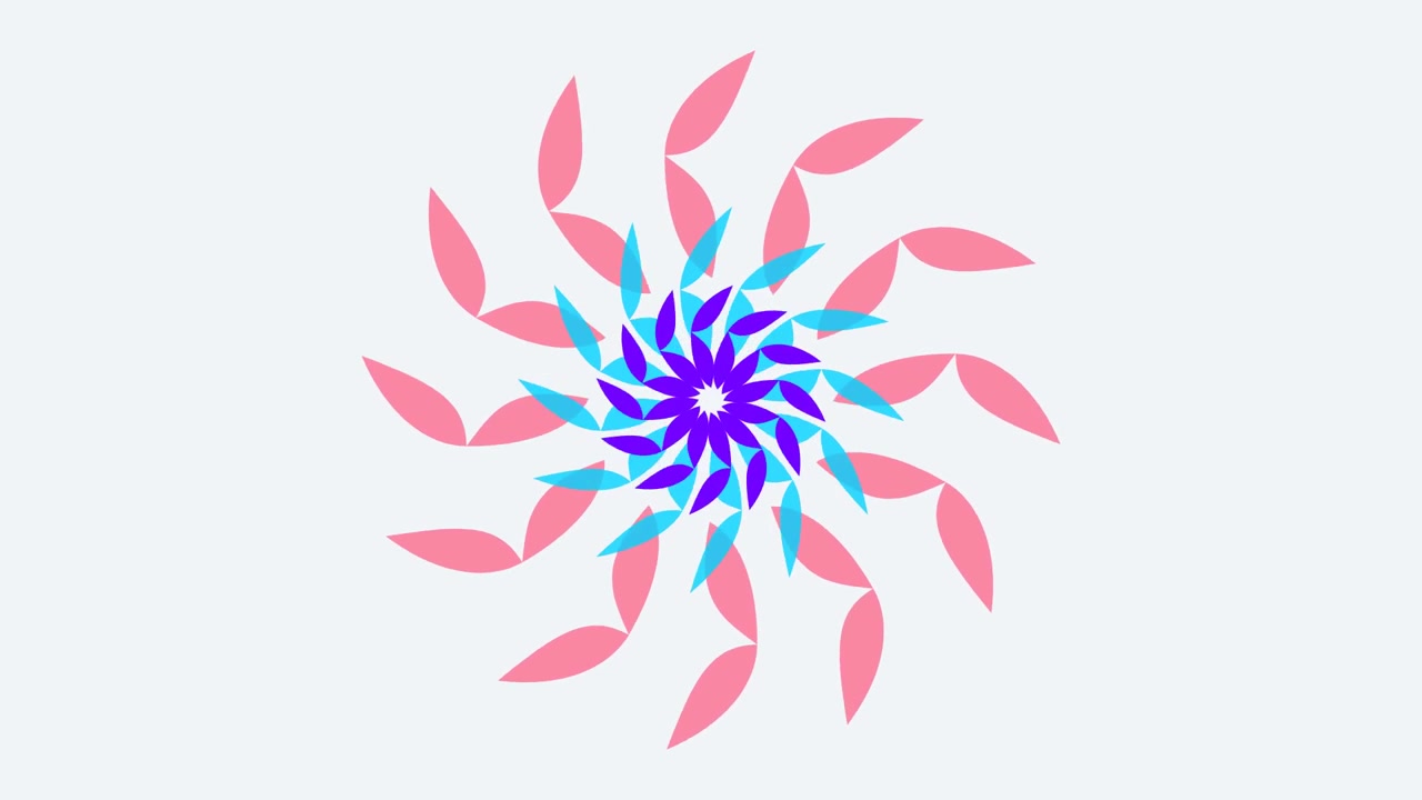 Animação Abstrata de Padrão Floral Rotativo
