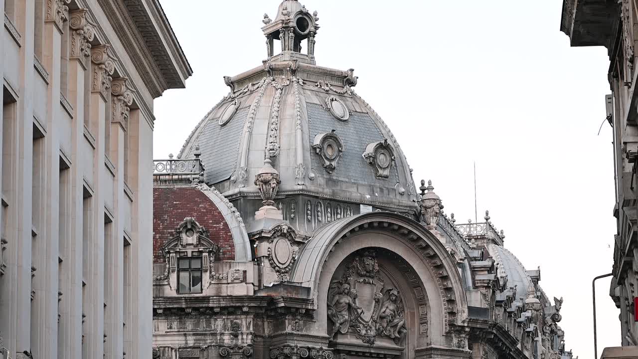 The rooftop of the former palace of the Chamber of Commerce, Bucharest, Romania
