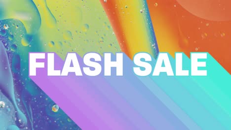 Animation-Von-Flash-Sale-Text-über-Nahaufnahme-Von-Flüssigkeit-Und-Kugeln