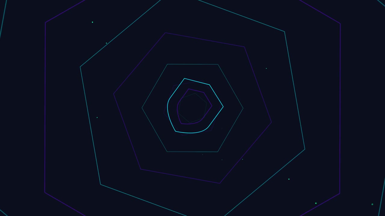 Fundo Abstrato em Movimento com Linhas Hexagonais de Néon Pulsantes
