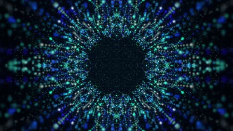 vj loop blue neon kaleidoscope. seamless animation.