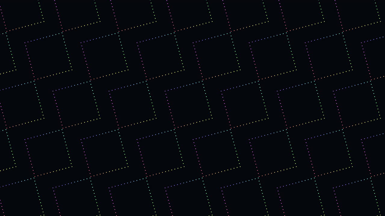 디지털 네온 큐브 패턴은 어두운 그라디엔트에 네온 점이 있는 행입니다.