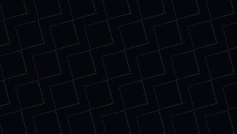 digital neon cubes pattern in rows with neon dots on dark gradient