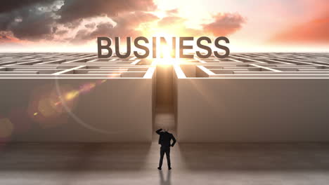 Businessman-at-entrance-of-maze