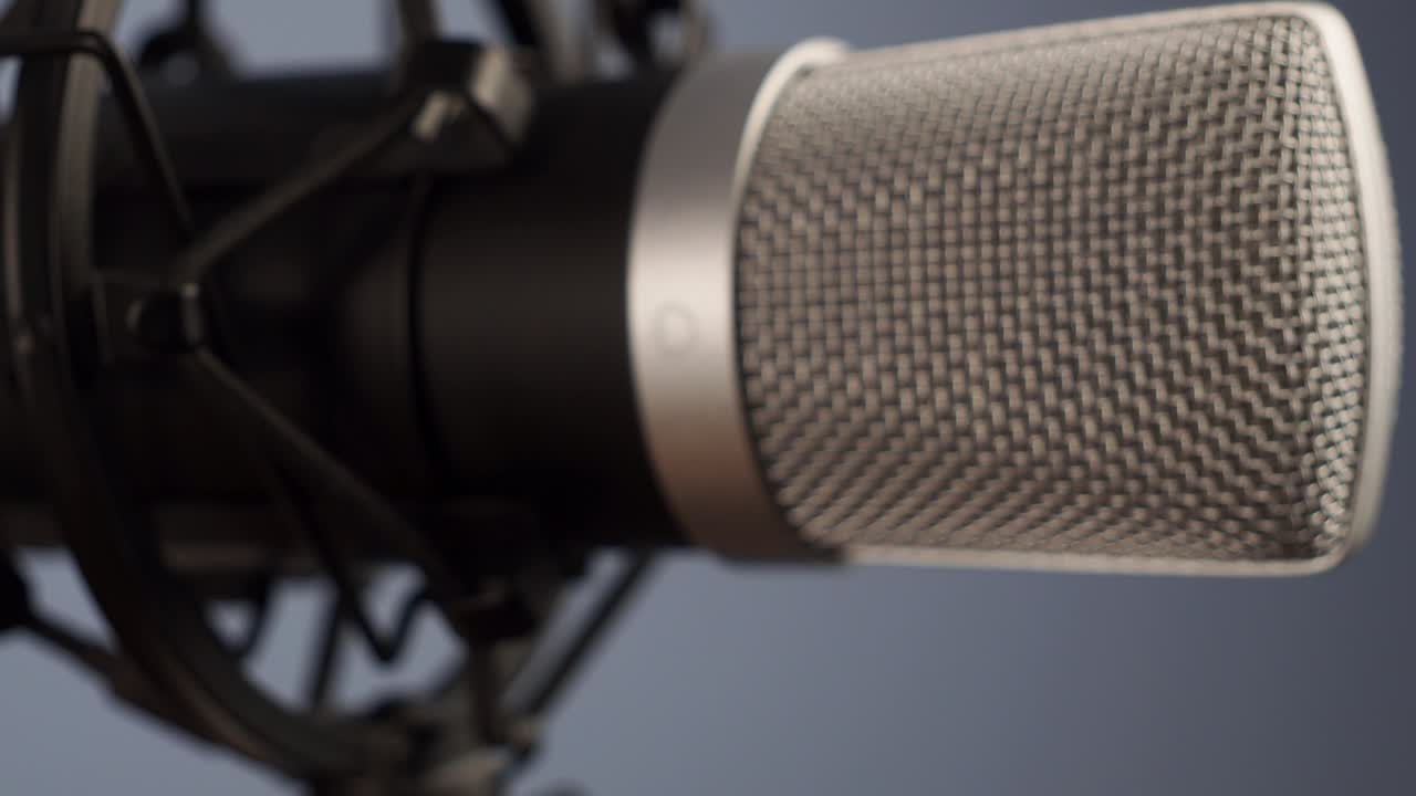 micrófono de estudio de cerca. micrófono para grabación de sonido