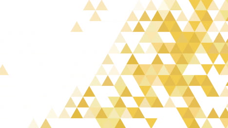 yellow abstract triangle pattern on white background. loop animation. copy space.