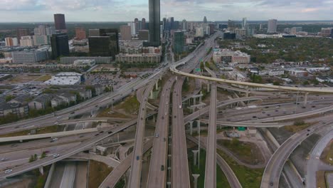 Vista-De-Dron-4k-Del-área-De-La-Galería-En-Houston,-Texas