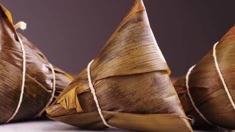 close-up of zongzi