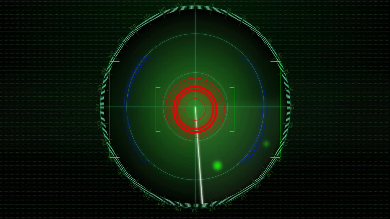 검은색 배경 위에 스캐너를 움직이는 애니메이션