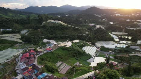 general landscape view of the brinchang district within the cameron highlands area of malaysia